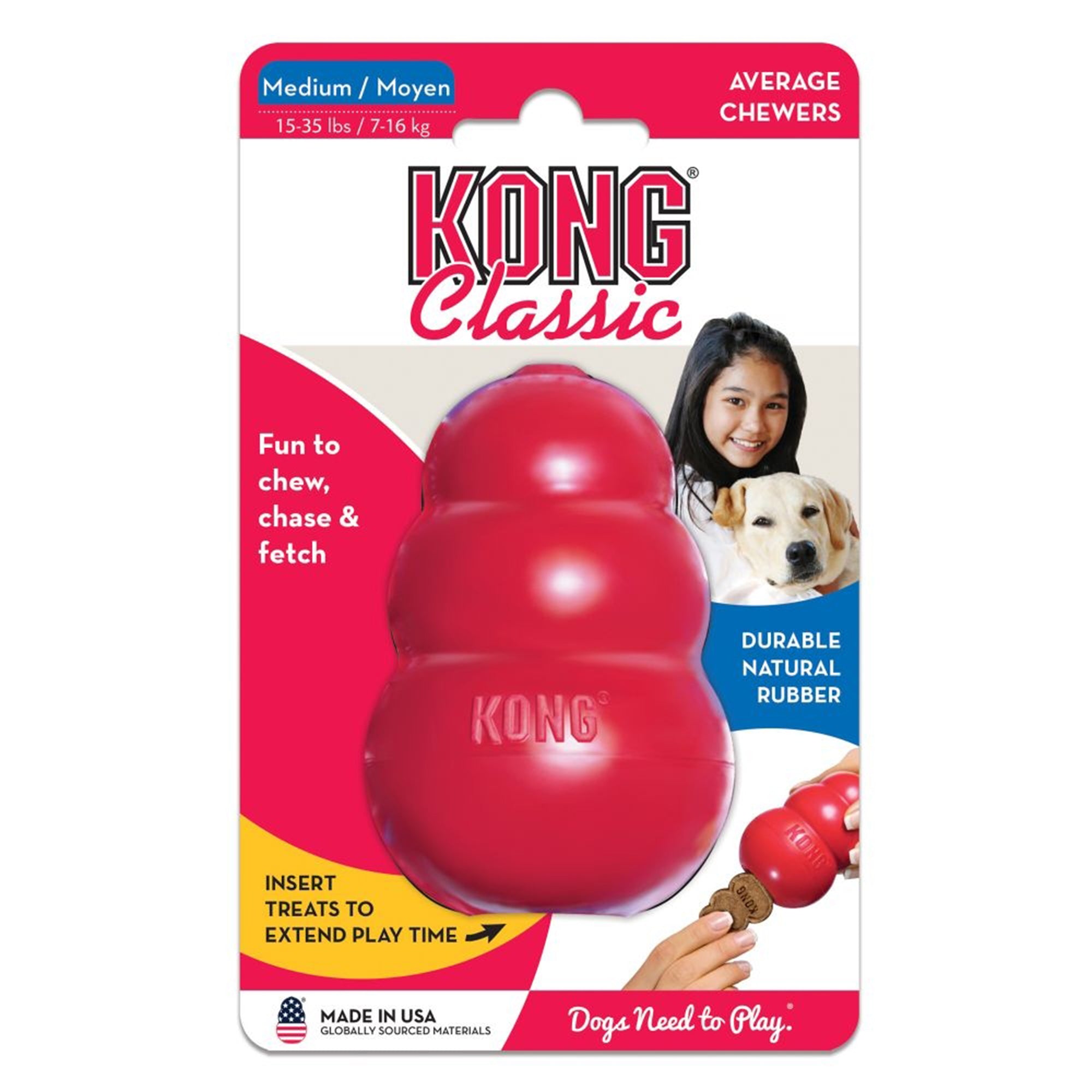 Kong Classic Röd Gummileksak